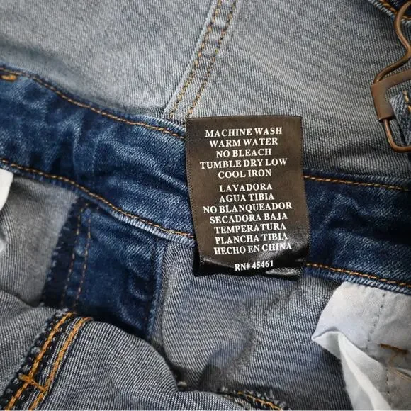 Encore Womens 9 Denim Distressed Overalls - Picture 12 of 12